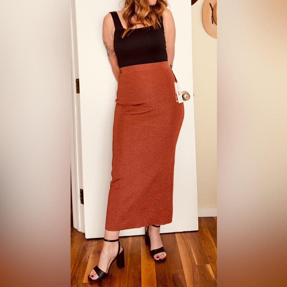 NWT Future Collective (Jenny K. Lopez Designer) Terracotta Pencil Skirt